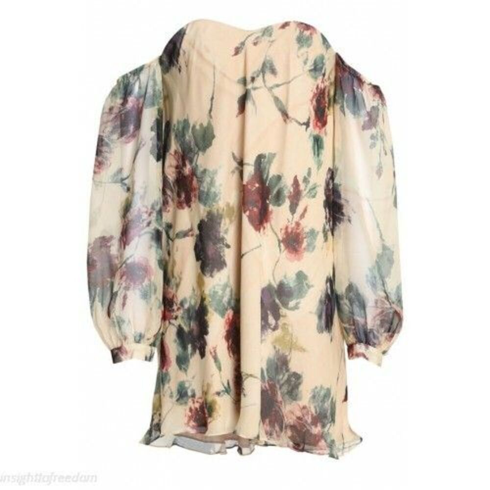 Haute Hippie Women's Off-the-shoulder printed silk crepe de chine mini dress NWT